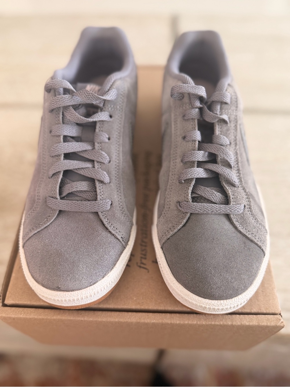 Nike Womens Court Royale Suede Gun Smoke Grey Shoes 916795-003 Size 8 NO INSOLE